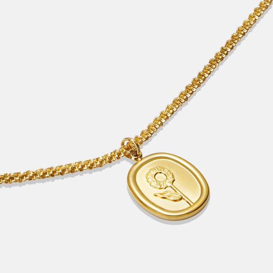 SUNFLOWER MINIMALIST NECKLACE